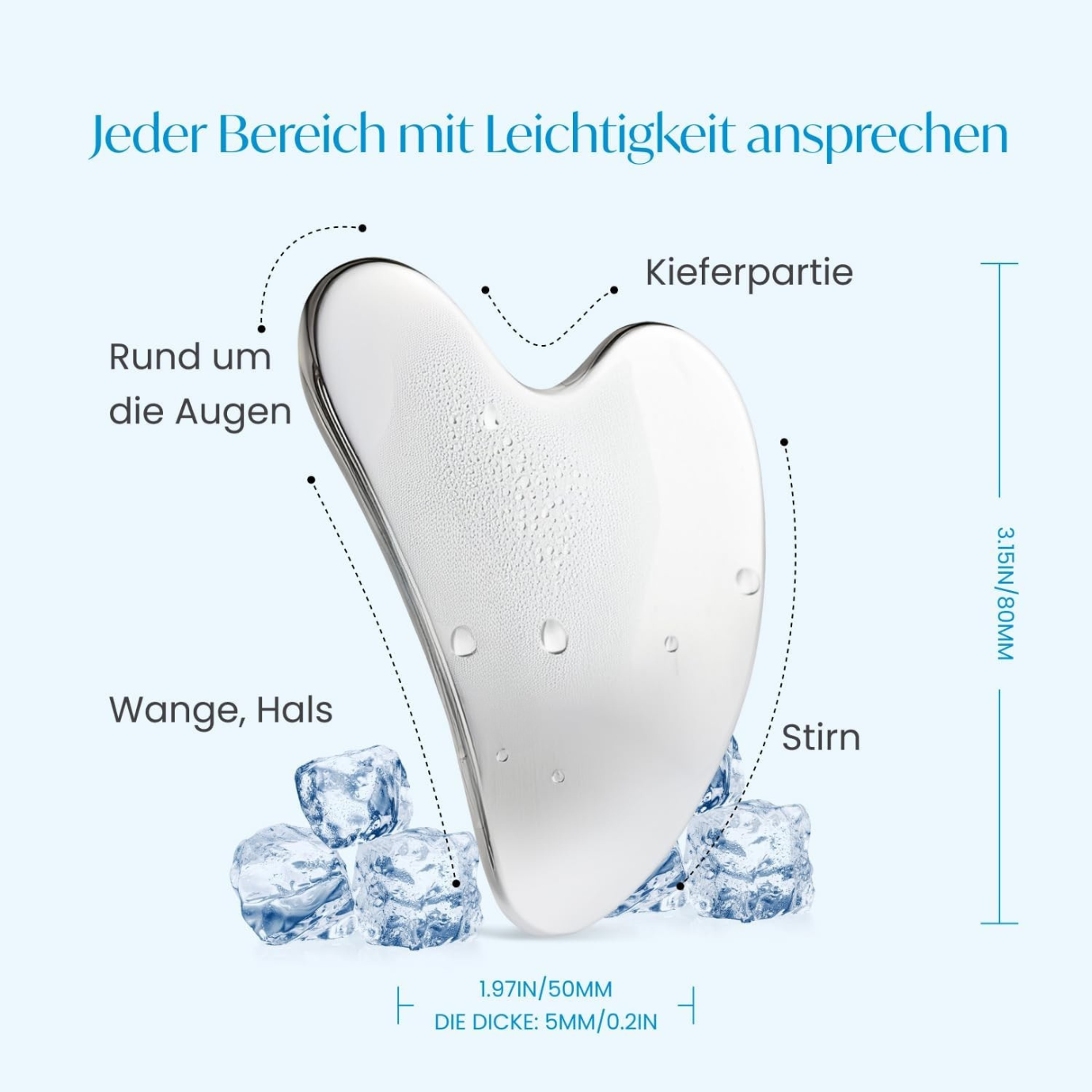 Gua Sha stone stainless steel